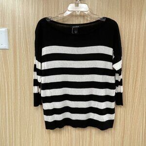 White House Black Market Black Striped Sweater Size XS